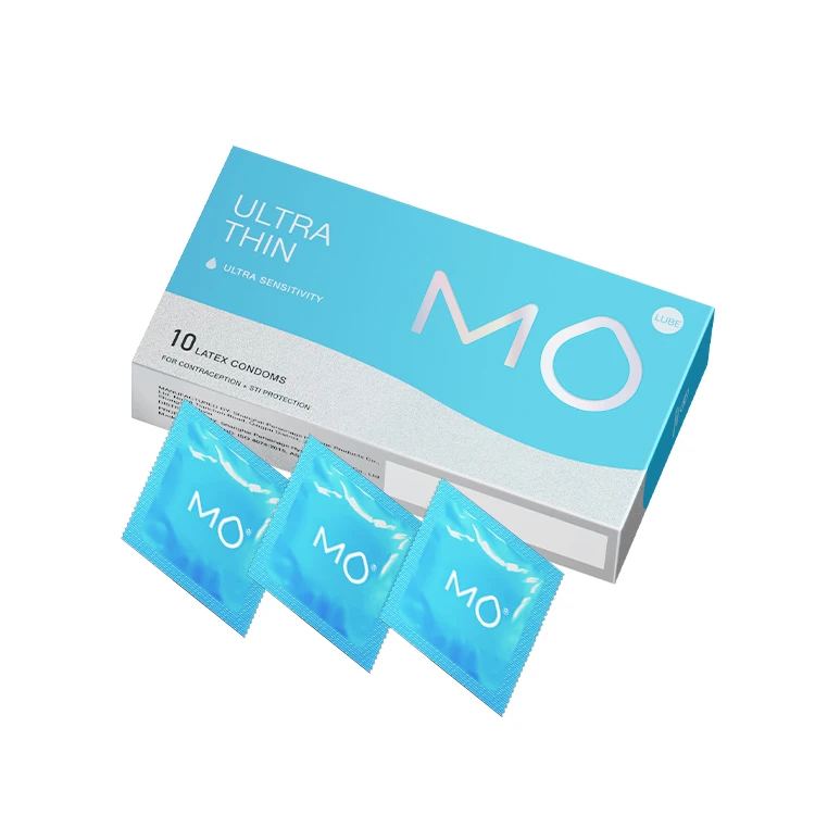MO 10 Counts Ultra Thin Condoms For Men Adult Sex Toys Natural Rubber Latex Silicone Super Thin Condom