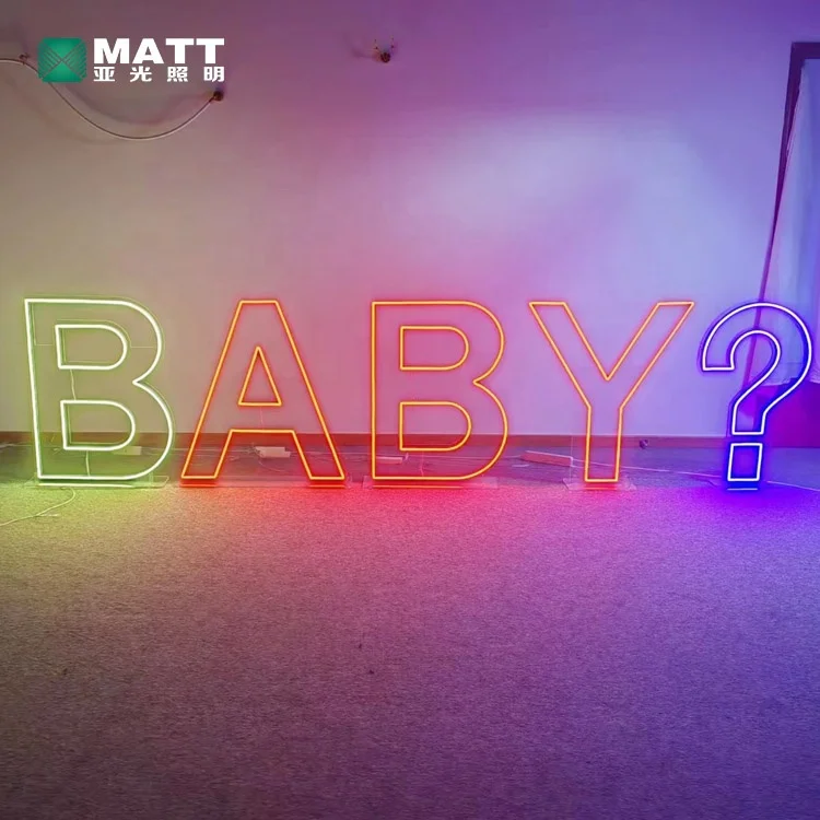 Matt Dropshipping 1FT 2FT 3FT 4FT Custom A to Z RGB light up letters neon sign for party supplies