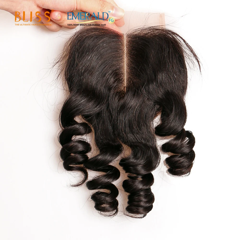 Bliss Emerald Virgin Remy Brazilian 4x4 Lace Closure Frontal Movad Curl Funmi Hair Egg Curl Cuticle Aligned Cheap Price Closure