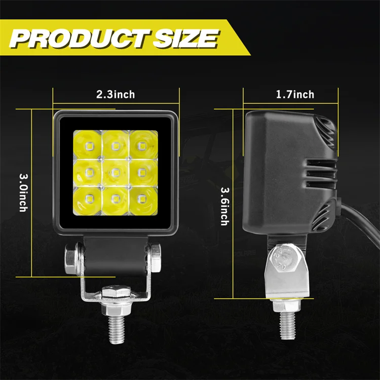 2 шт. 2 дюйма 54 Вт янтарный или белый маленький точечный луч 12 В мотоциклетный светильник