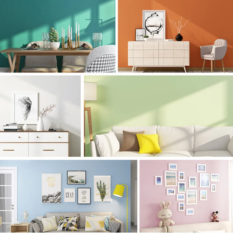 Solid color Wall Paper Pure Wallpaper Self-adhesive Waterproof Wallpaper Roll Peel And Stick Contact Paper Fashion Wall Sticker