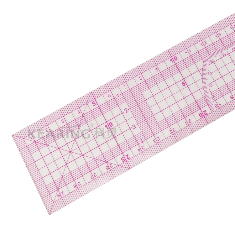 Kearing Flexible Transparent Plastic Pattern Grading Ruler 30cm with Grid Patterns in Metric Sandwich Printed for Sewing#8011