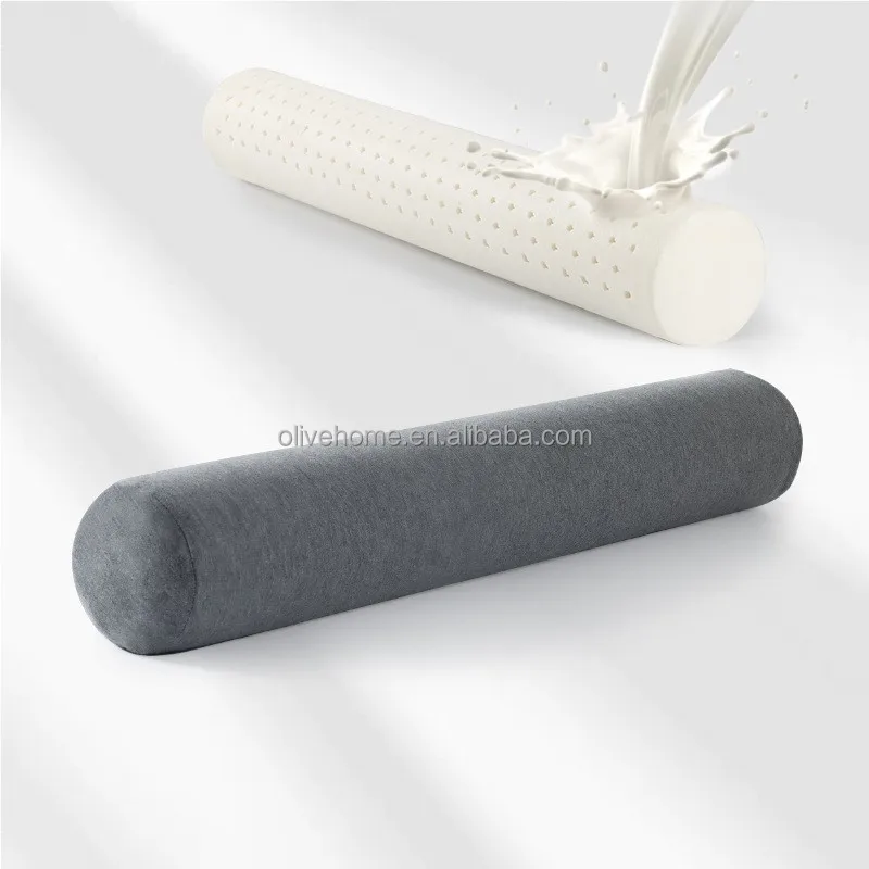 Bolster Round Body Pillow with Removable Washable Cover Memory Foam Roll Pillow Cylinder Bolsters for Back Neck Leg