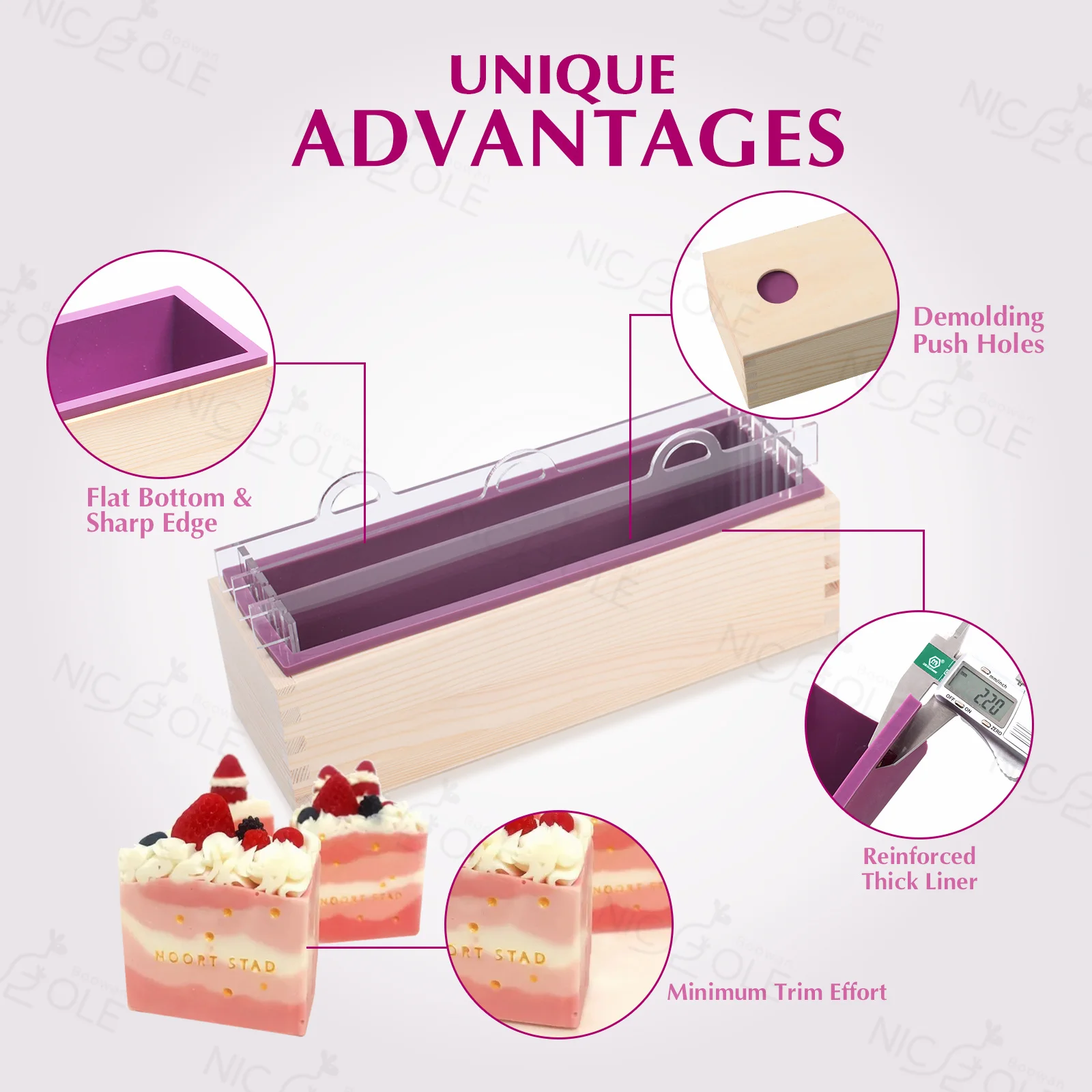 New Nicole Handmade Luxury DIY Soap Making Kit with Baffle Silicone Molds Soap Base Essential Oils Soap Making Tools