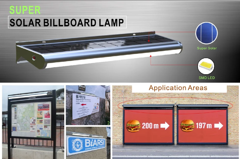 Заводская цена 5 Вт 10 Вт 20 Вт Солнечный светодиодный настенный светильник для рекламных щитов CE ROHS FCC наружный светодиодный светильник