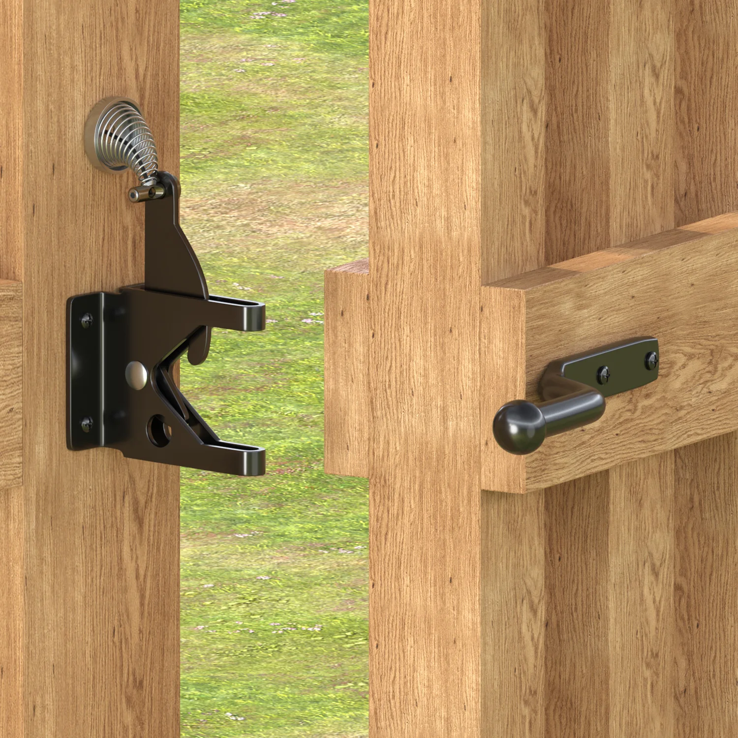 Heavy-Duty Automatic Gravity Lever Sliding Door Latches Modern Steel Self-Locking Gate Fasteners Wooden Fence Hotel Use Iron