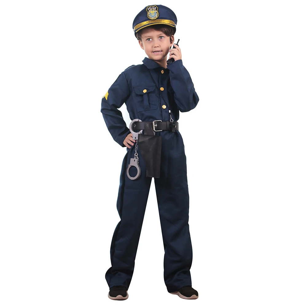 Kids Police Cosplay Kids Play Show Halloween Drag Party Costumes