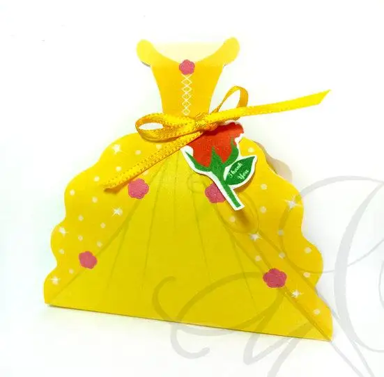 New Party Product Paper Princess Dresses Favor Boxes Candy Box Gift Favor Box Princess Party Girls sweets Party Birthday