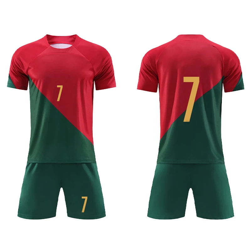 Оптовая продажа футбольные майки мирового Кубка Madrids Messi Neymar Portugal Ronaldo Mbappe Haaland Pedri комплект мужской униформы