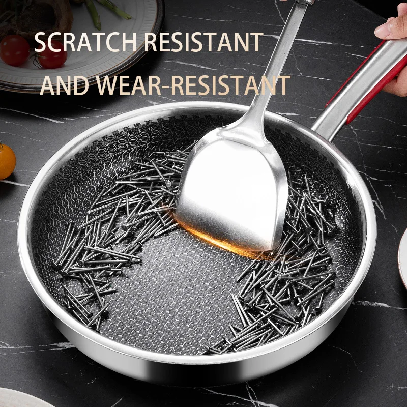 Hot Selling Pure Cook Cooking Pan Steak Induction Honeycomb Coating Panci Frypan Non Stick Stainless Steel Frying Pan