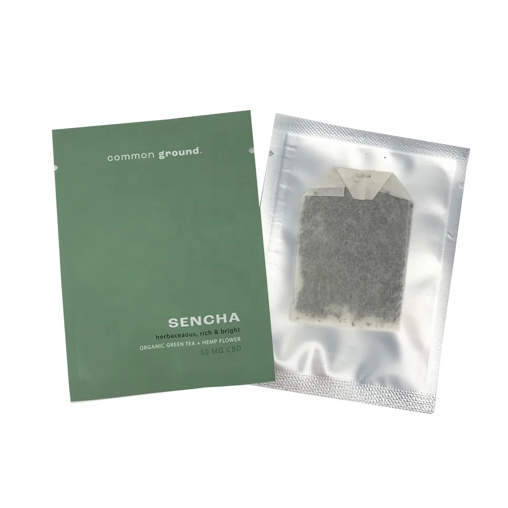 private label metalized laminated heat sealing plastic herbal flat packaging empty tea bags sachet plastique with tear
