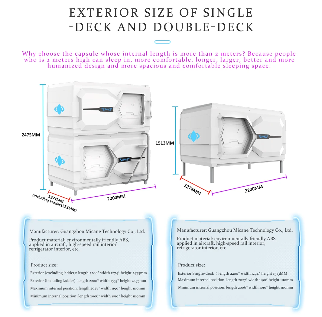 MIcane Sleep pod product space capsule hotel capsule bed space capsule  Shared sleeping pod for hotel