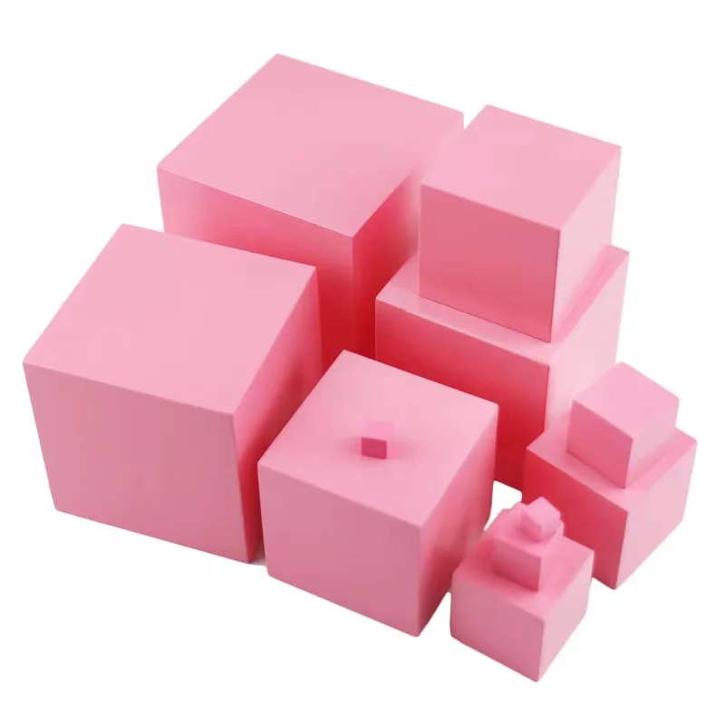 Winning Montessori Educational Toys Teaching Aids Wooden Toy Equipment Pink Tower Game For Children