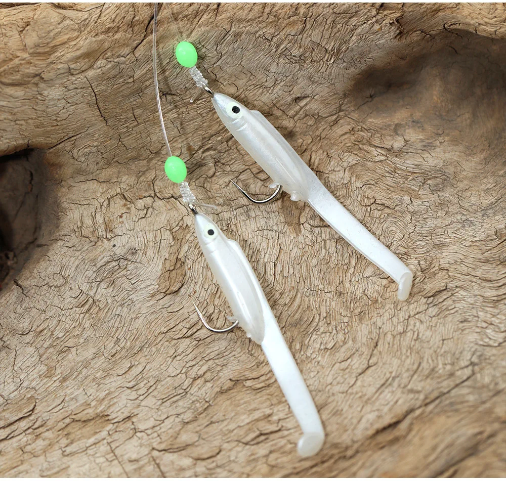 GS Sabiki Rigs Fishing Flasher Lures Bait Rigs Fish Skin Glow Fishing Beads for Freshwater/Saltwater