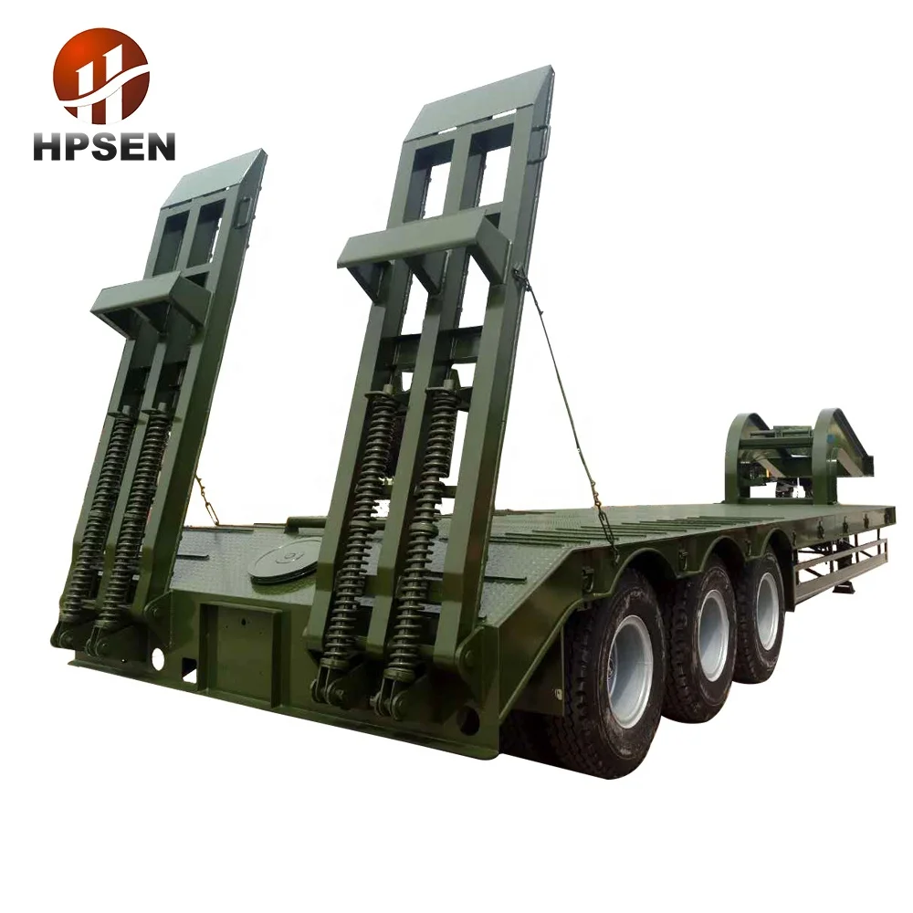  3 оси 40t 50t б/у гусиная шея сверхпрочный Низкорамный грузовик низкорамный полуприцеп