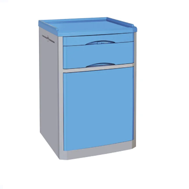 YH-C01 Hot Sale Medical ABS plastic mobile hospital beside cabinet medical bedside locker table for clinic