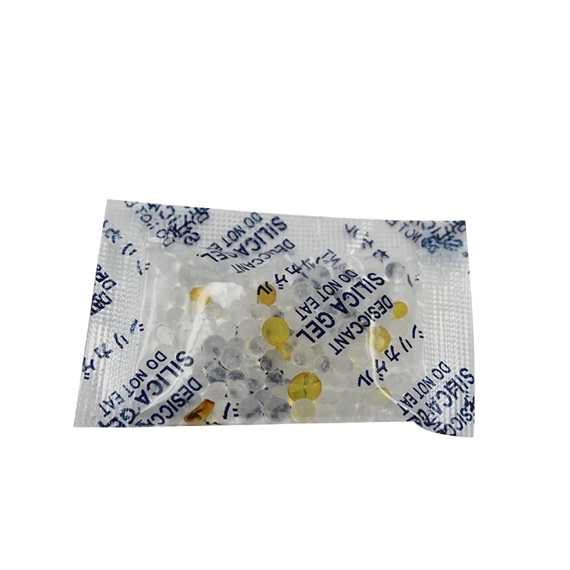 Orange into green  moisture absorbing silica humidity remover gel granules odor absorber pack damp-proof