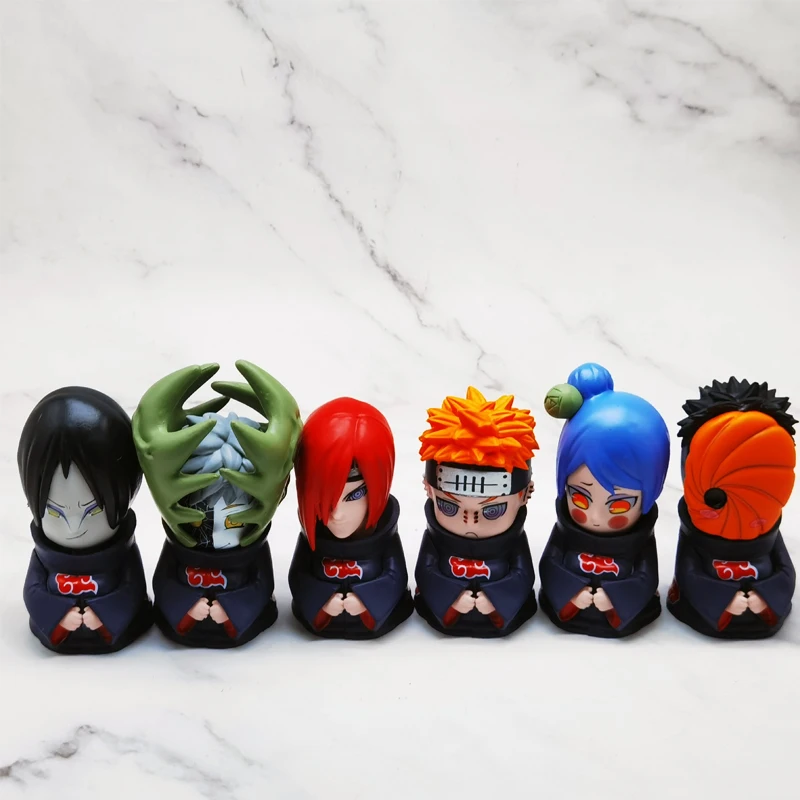 Экшн-Фигурки 6 видов стилей 8 см модель Akatsuki Uchiha Itachi Sasori Orochimaru Zetsu Obito аниме фигурки из ПВХ
