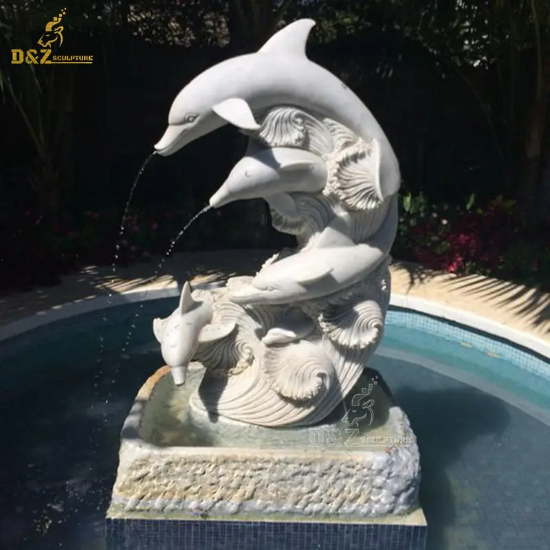 modern metal bronze /brass dolphin statue water fountain for pool