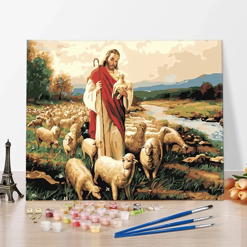 Wholesale custom made chinese diy paint painting by numbers picture 40x50 creative people women for adults