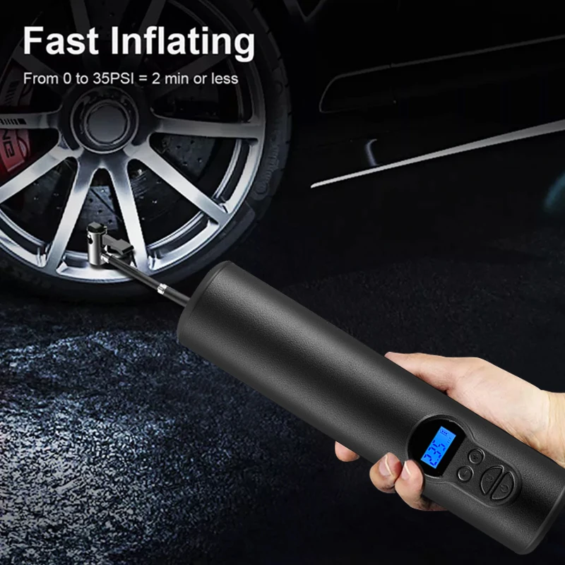 Factory Direct Sale Portable Air Pump Compressor Car Bike Tire Inflator Cordless Air Pump Electric Inflator With Led Light