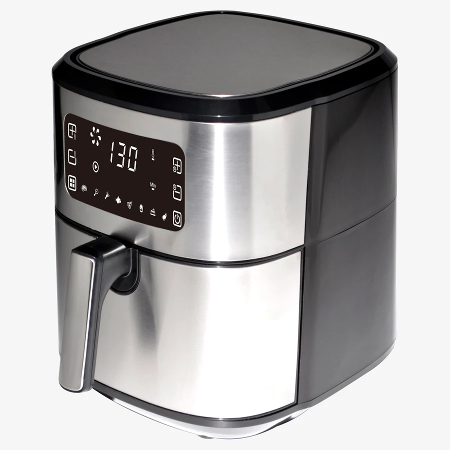 5l Stainless Healthy Circulation Fried Cooking Electric Air Fryer Oven Transparent Window with stainless steel housing