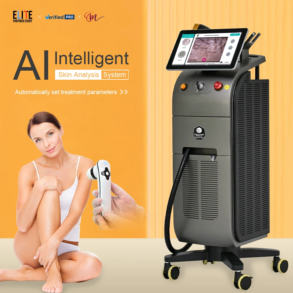 High power diode laser 4 wavelengths 755/808/1064nm Ice alexandrite 1200w 1600w hair laser removal