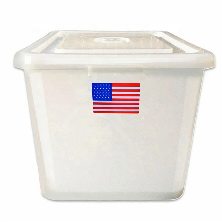 Hybsk America USA Flag Labels Red White Blue 2 x 3 Inch Squares 300 Adhesive Stickers