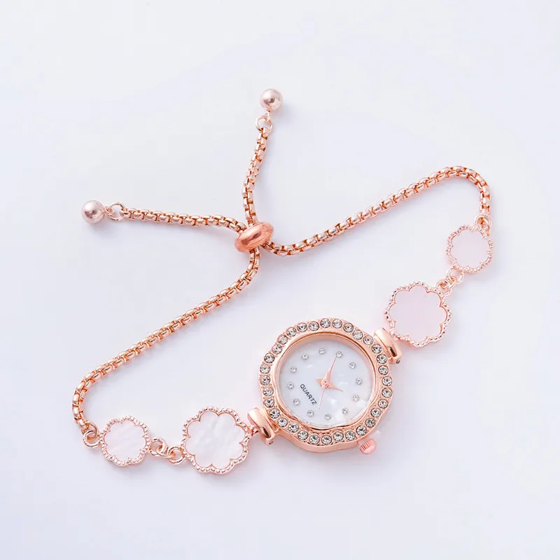 Fashion Women Watch Top brand Bracelet Watch for women Rhinestone Shell Small Dial Quartz Watches Adjustable Strap Wristwatches