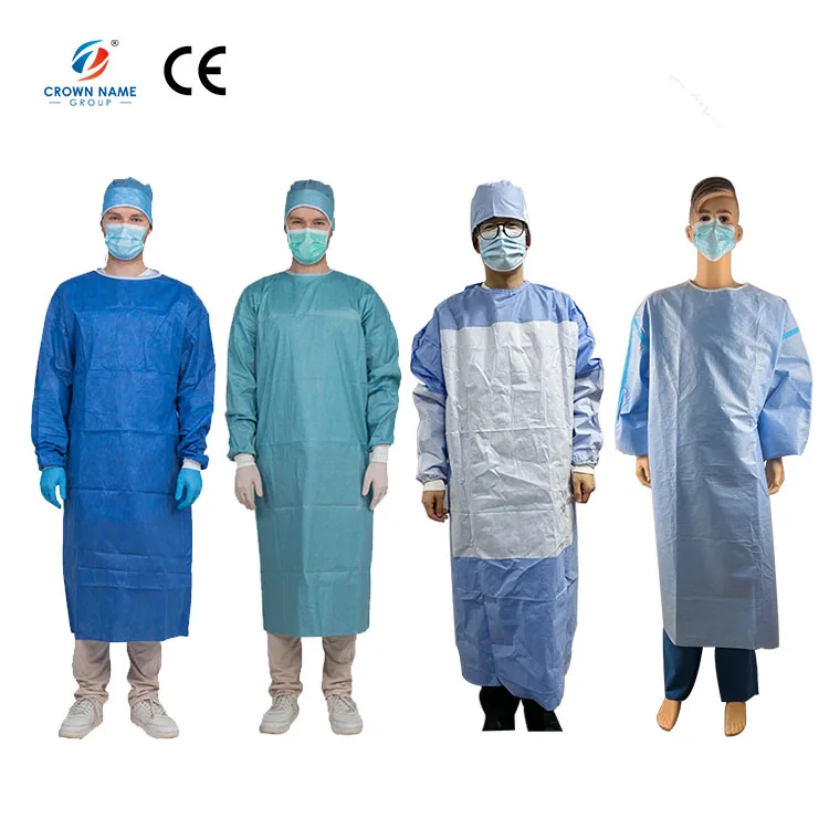 Isolation suit 45g Blue SMS Surgical Suit Disposable isolation gown