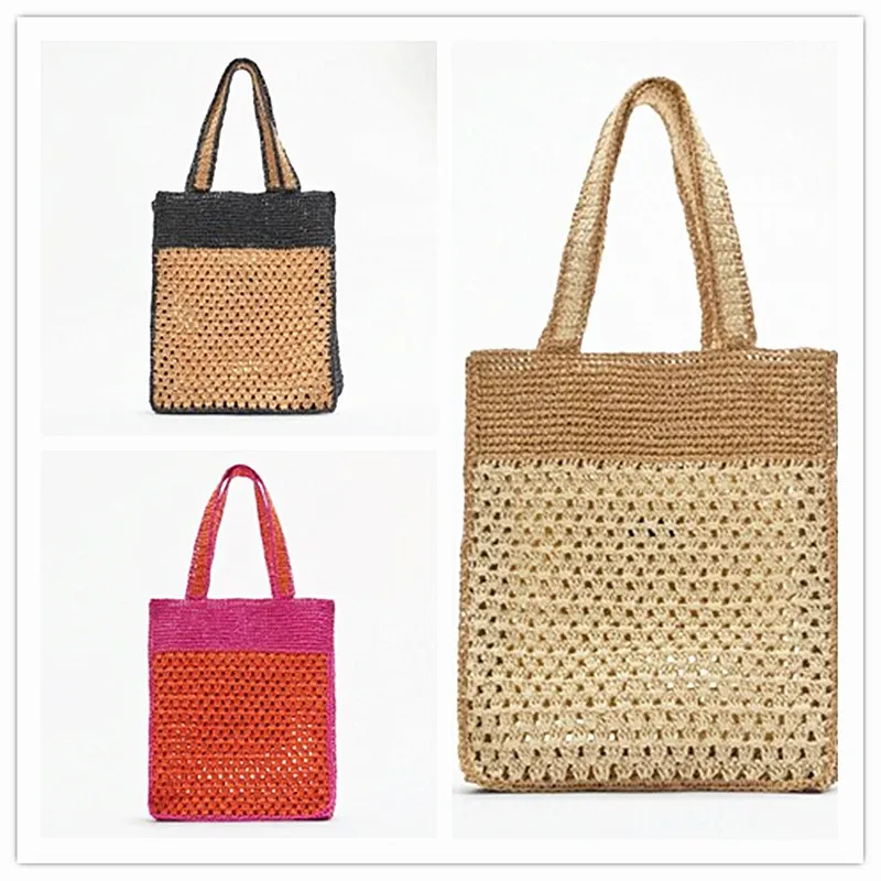 2022 The Newest Style Ladies Handbags Summer  Leisure Paper Straw Woven  Beach Tote  Fashion Custom Crochet Beach Travel Bag