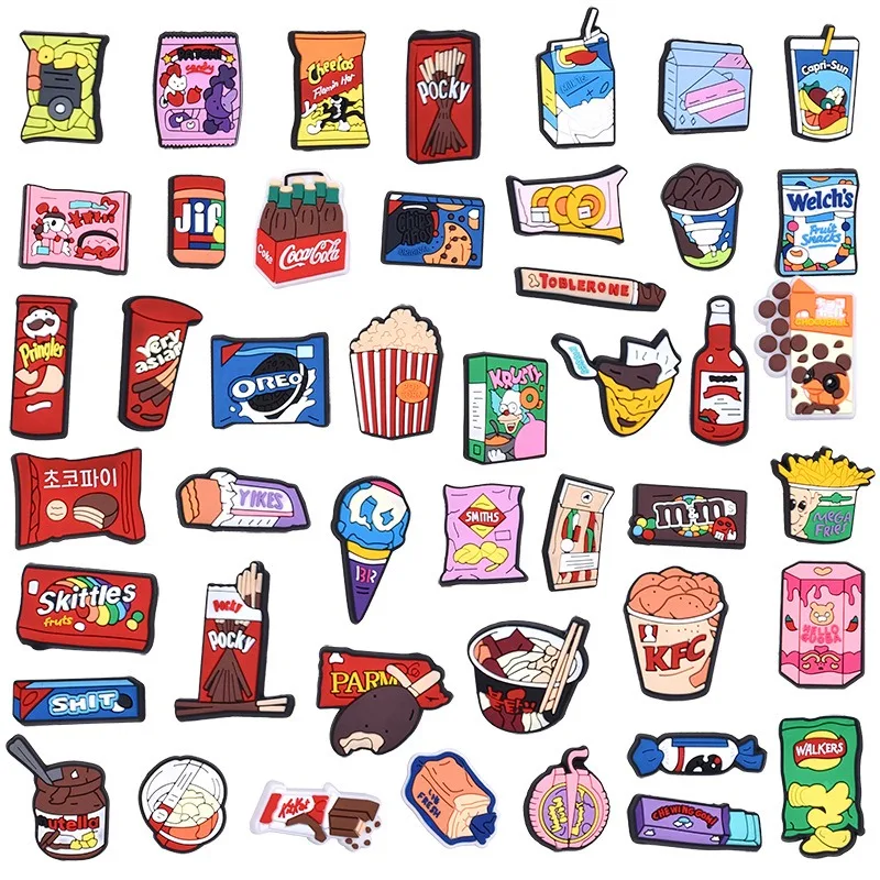 Cartoon 2024 New Design Delicious Food Crocodile Pendant PVC Shoe Accessories