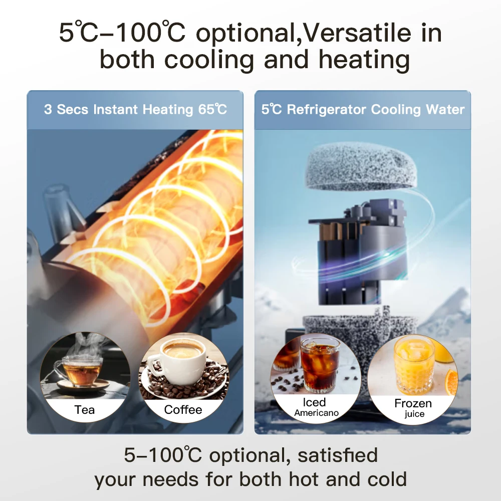 Desktop intelligent instant hot water filter distributor with RO system water dispenser