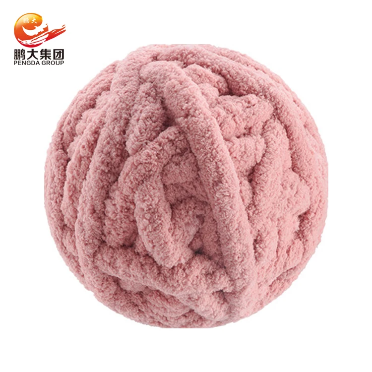100% polyester mixed colour thick rayon polyester chenille spun yarn stripes handmade fancy chunky chenille baby blanket yarn