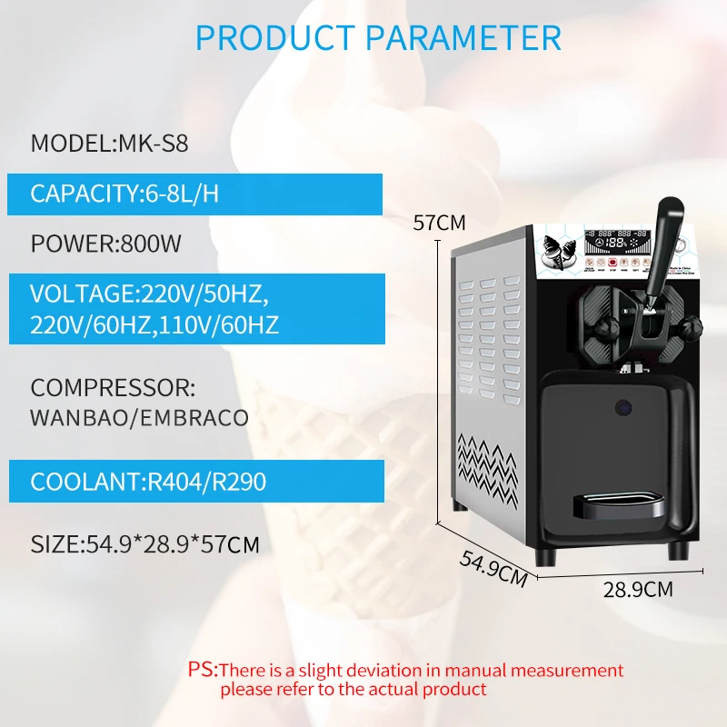 MK-S8 Easy Operating Very Popular Table Top Model Commercial Ice Cream Vending Machine with spare part