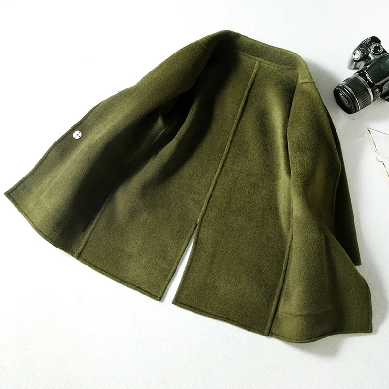 Wholesale Child Coats Turn Down Collar Boys Girls Kids Wool Trench Coats