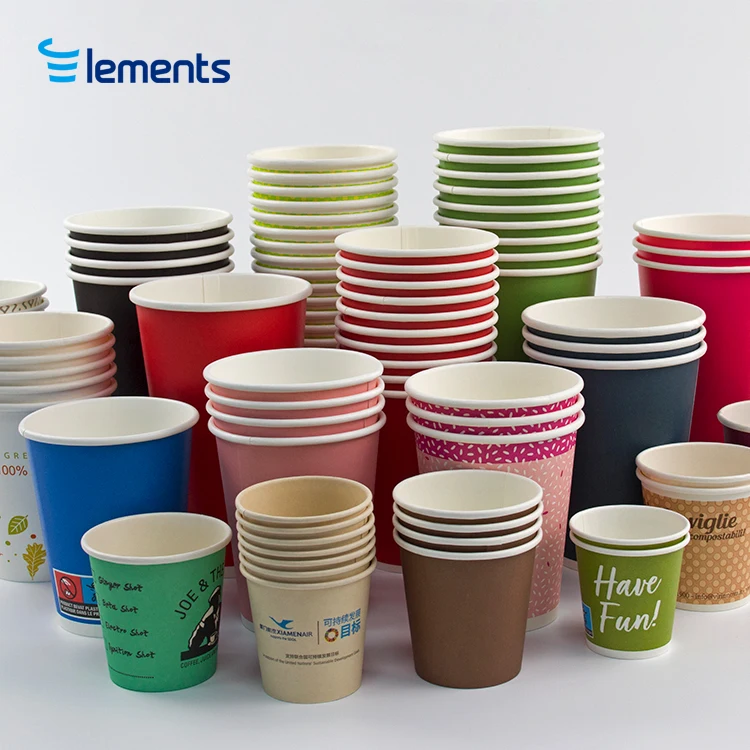 Wedding Ppaer Cup  Elements Custom Disposable 100%Compostable PLA Paper Cup Recycled Paper Cups Paper