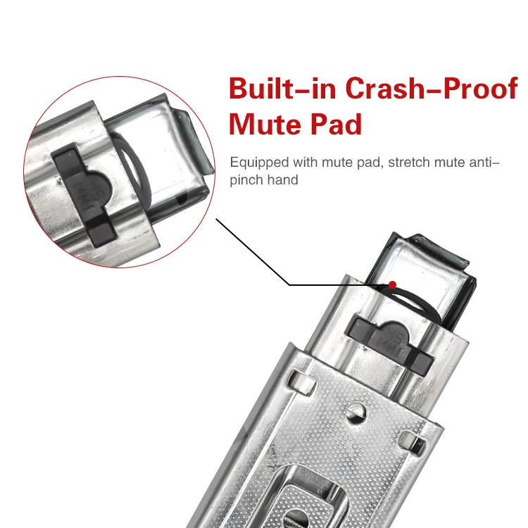 Full Extension 3 Fold Furniture Hardware Ball Bearing Telescopic Channel Kitchen Cabinet Drawer Slide