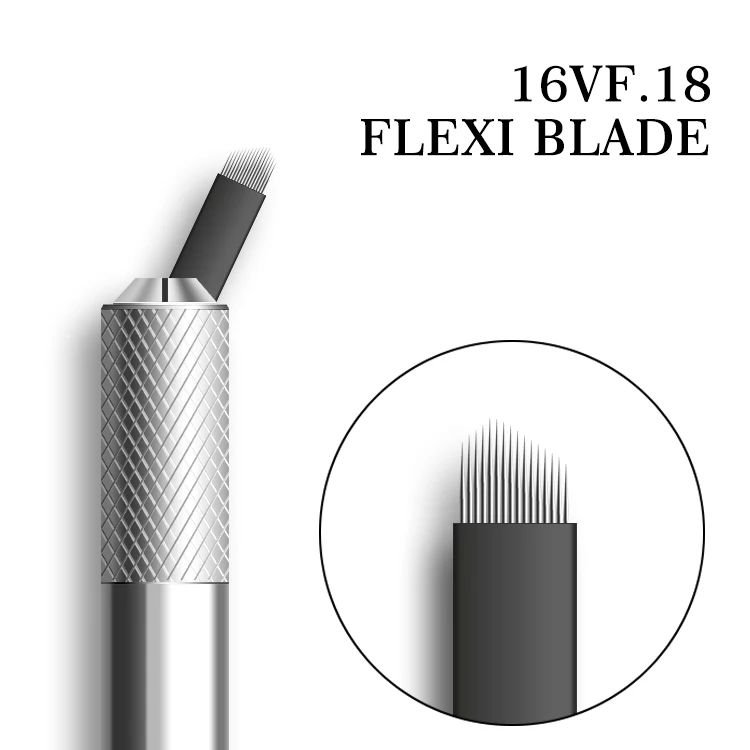 
OEM 16V Flexi Blade Medical Eyebrow Microblades Disposable Microblading Needles Manual Tattoo Blades 