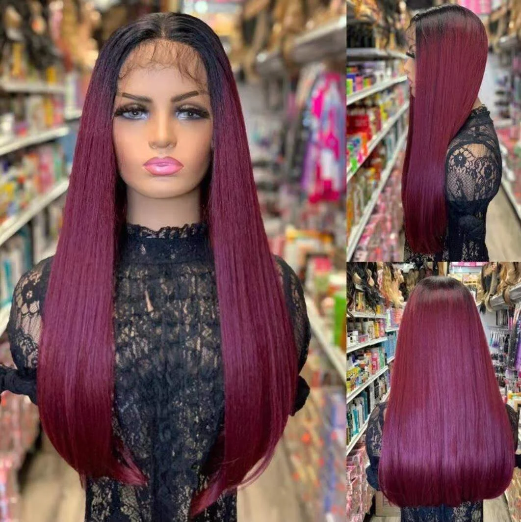 wholesale high quality fiber heat resistant premium synthetic hair hd swiss transparent lace front wigs pre plucked
