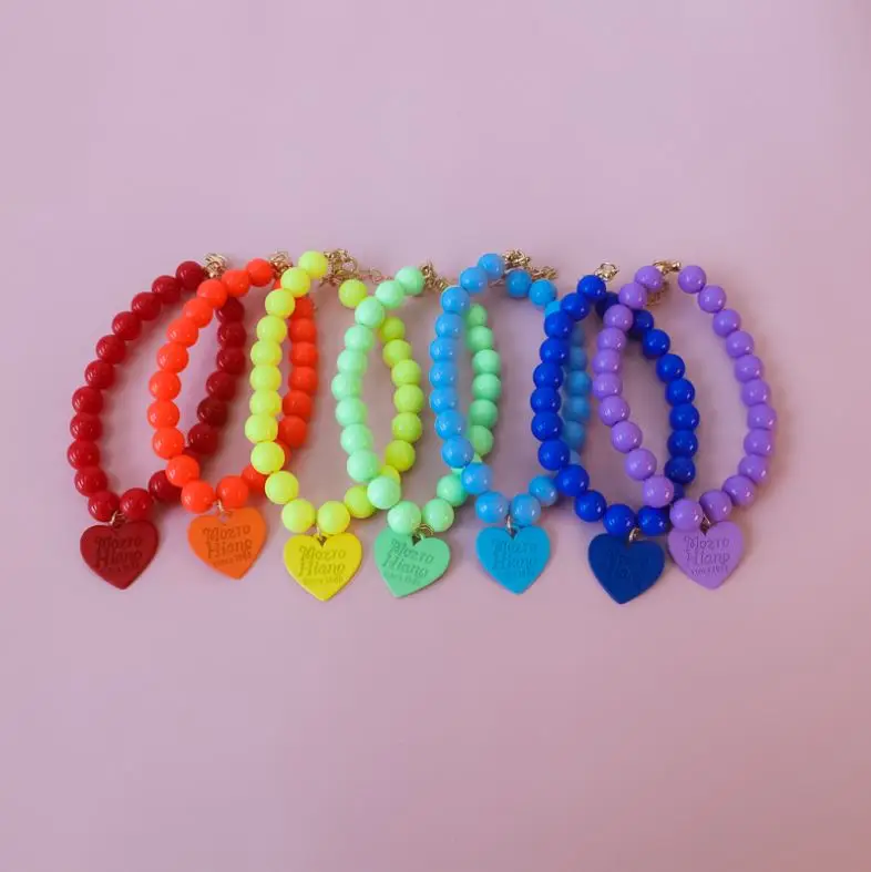 Wholesale Macaron Color Sweet Pearl Necklace Pet Apparel Accessories for Dogs and Cats
