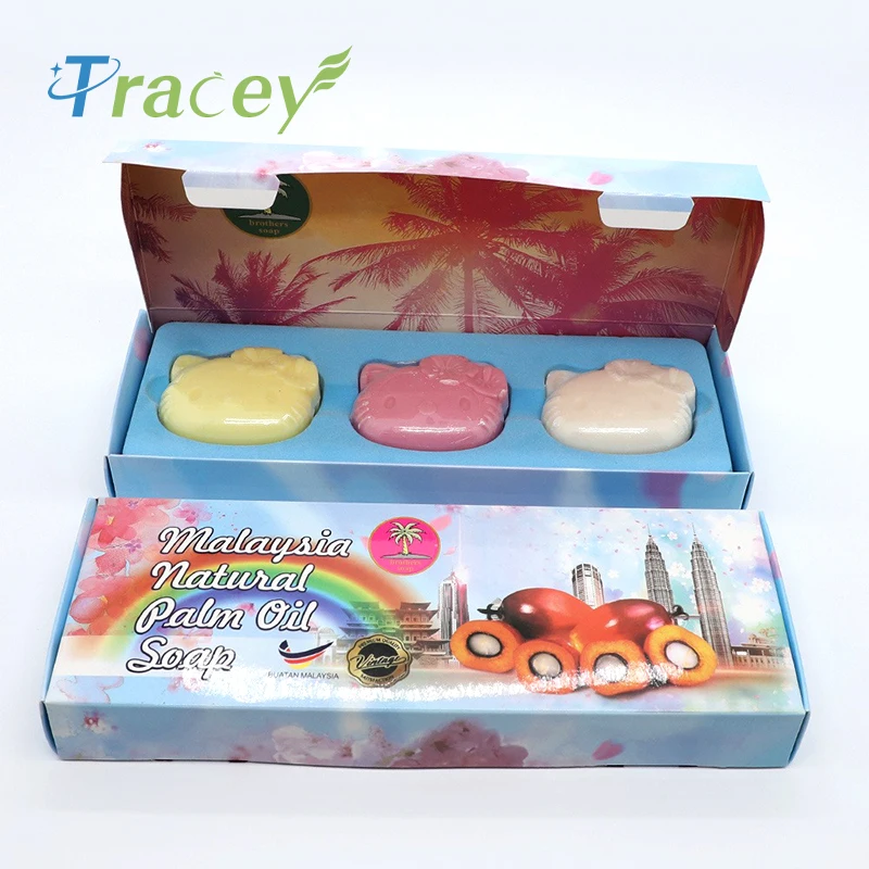 3 Pcs Gift Box Cute Animal Shape Essential Oil Whitening and Organic Handmade Toilet Soap for Kids Gift