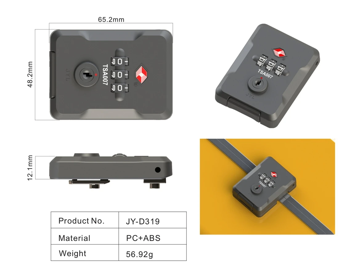 JYL Customized Professional Tsa Latch Lock Combination For Travel Suitcases Luggage Bags Keyed Security