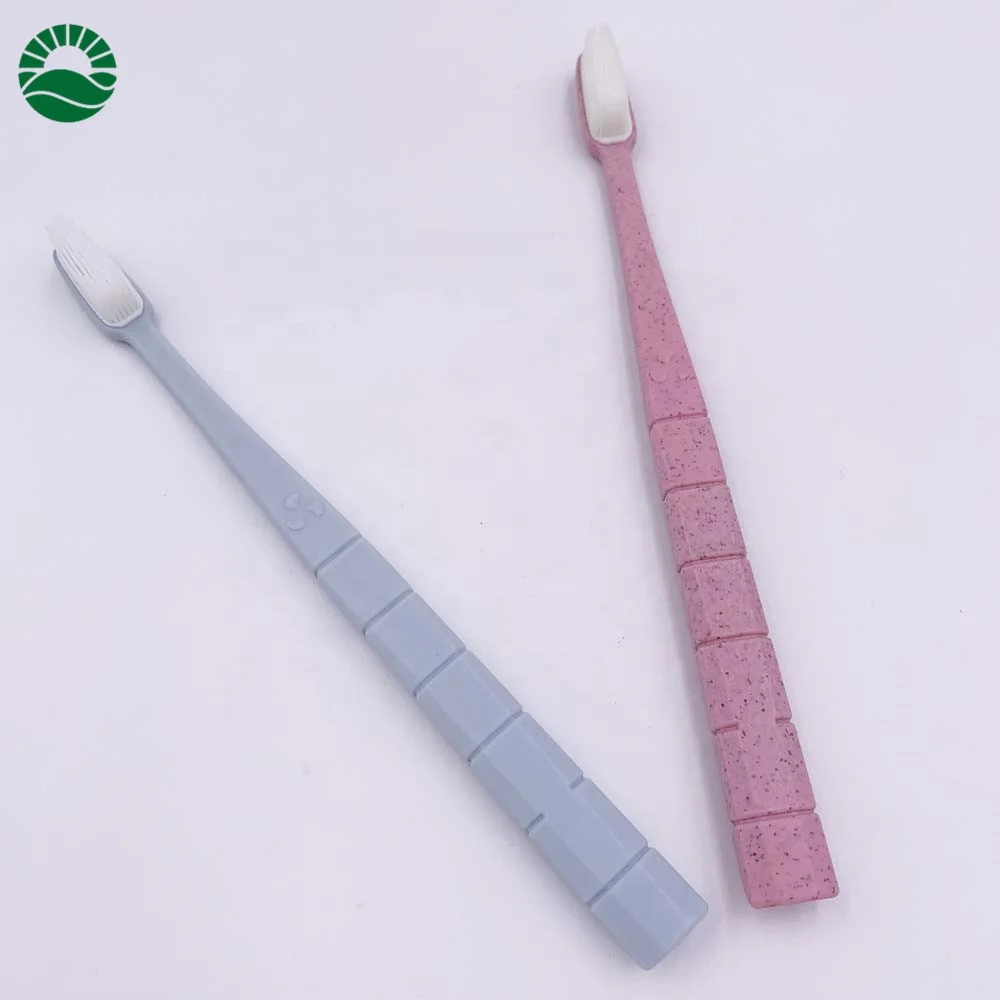 New eco friendly wheat straw nano brush head biogegradable toothbrush