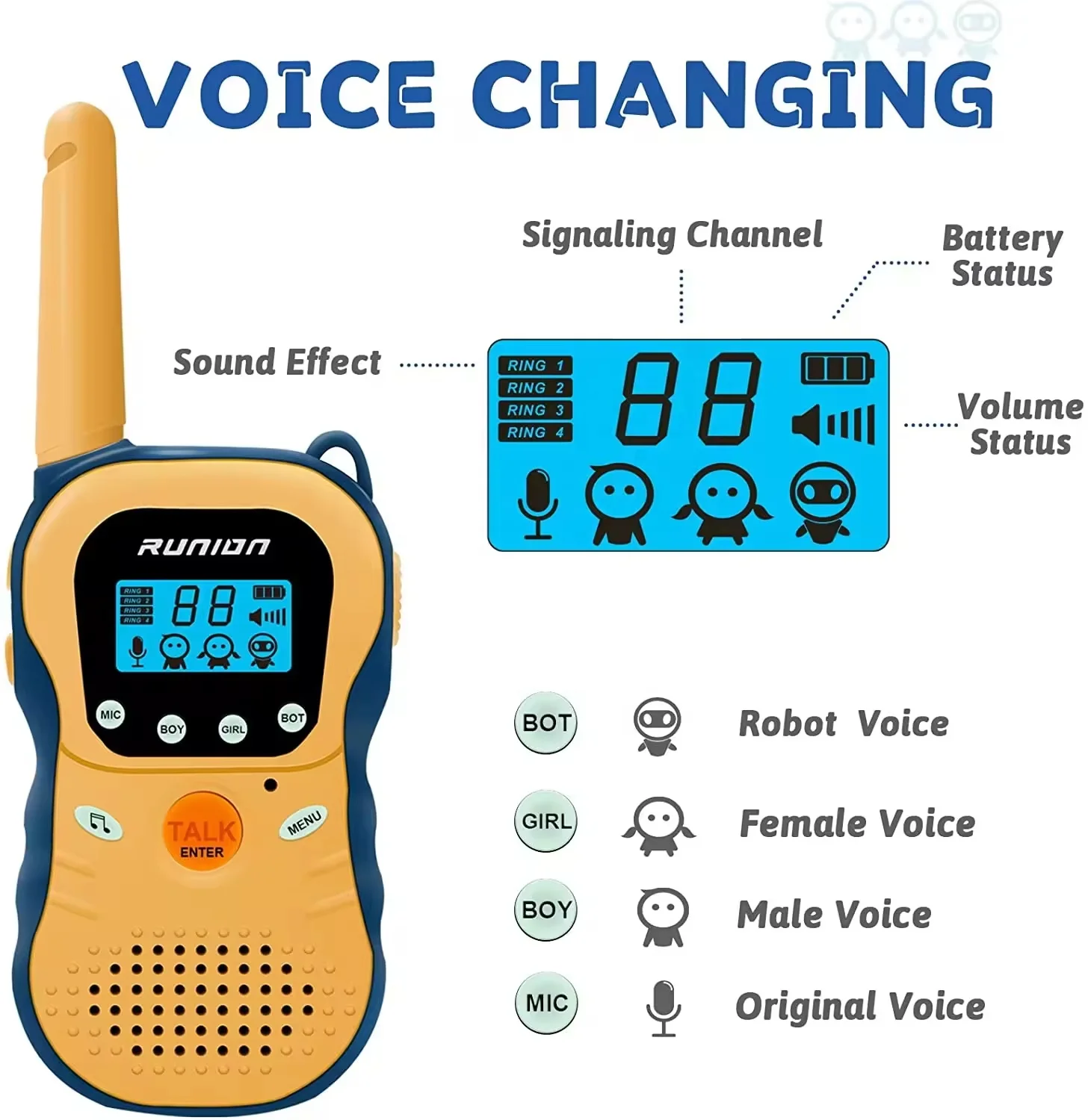 kids Walkie-talkie toys 3 KM Range mini portable wireless Talkie-walkie Toy with Voice Changer intercom phone for Kids