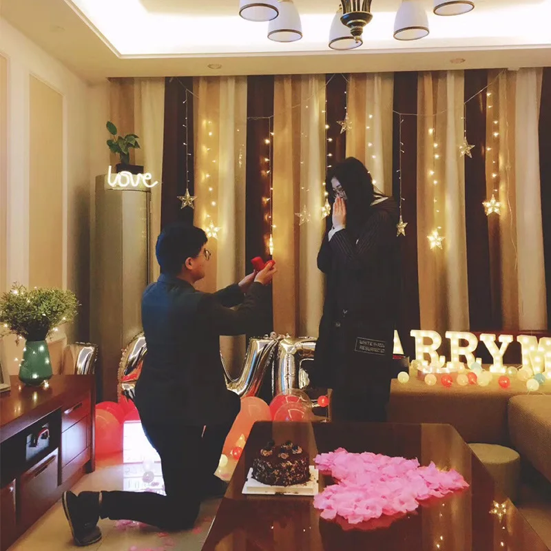 Photo Props Letter Lights LED Night Lights Christmas New Year Creative Birthday Modeling Lights Wedding Room Decoration