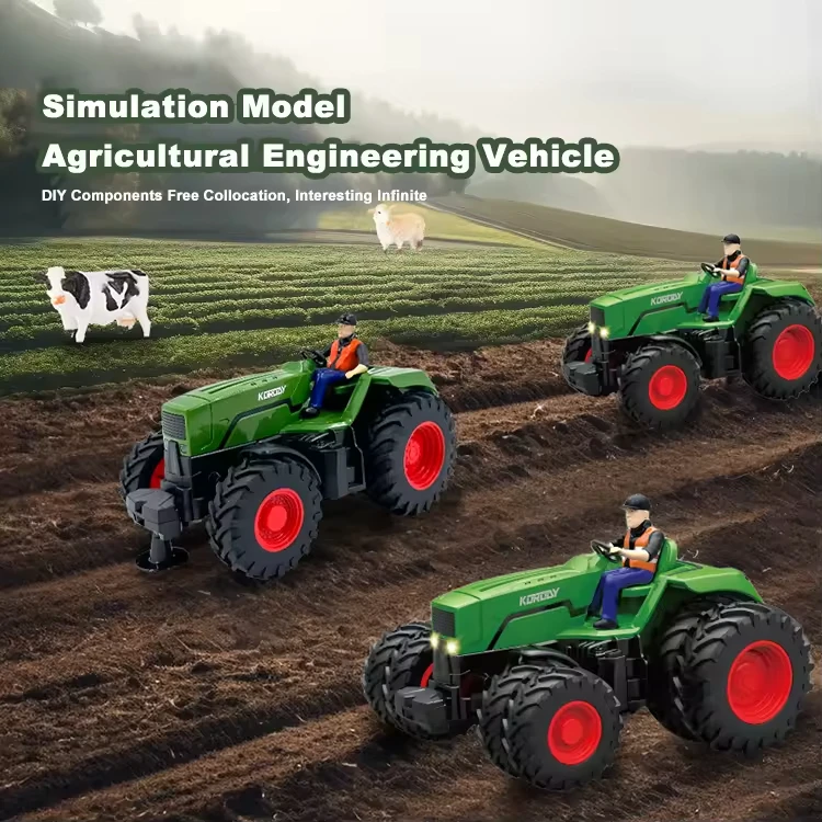 4DRC Other Toy Vehicle Electric Farmer Car Toys 1/24 6 Channels Radio Controlled Farm Truck 2.4g 4wd 4 Wheels Rc Farm Tractor