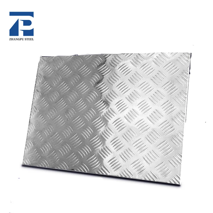 1050H24 1100 3A21 3005 5083H112 5A03 Embossed 5 Bar Ribbed antiskid Checkered Aluminum Sheet