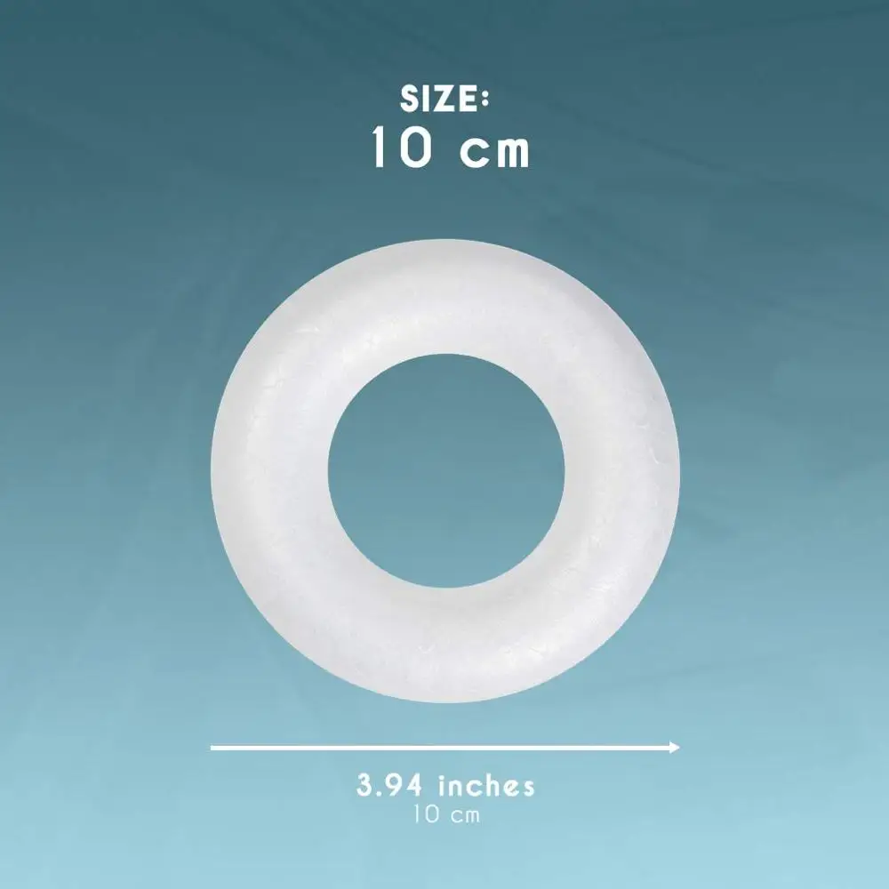 10cm EPS Styrofoam Ring Polystyrene Craft Foam Wreath Craft For Christmas Decoration DIY Floral Projects Christmas