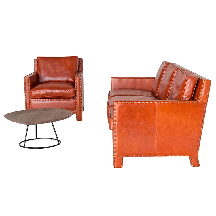 
Highly Elastic Sponge 3 Seaters Living Room Sofa Home Furniture Leather Sofa 